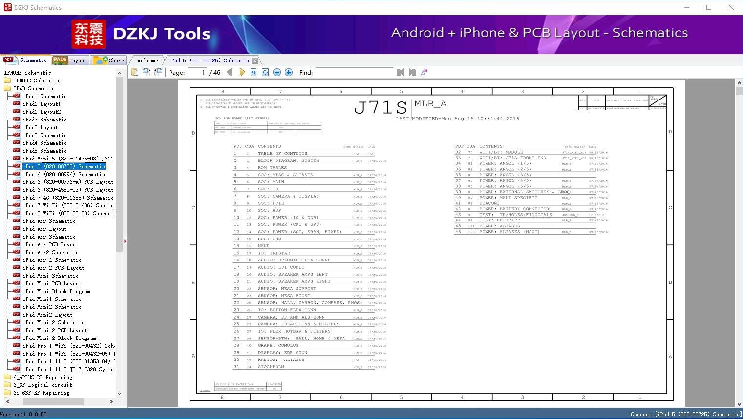 iPad 5 (820-00725) Schematic